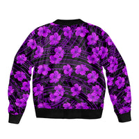 Polynesian Pride Hawaii Style With Hibiscus Sleeve Zip Bomber Jacket Purple LT9 - Polynesian Pride
