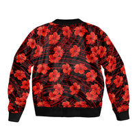 Polynesian Pride Hawaii Style With Hibiscus Bomber Jacket Red LT9 - Polynesian Pride