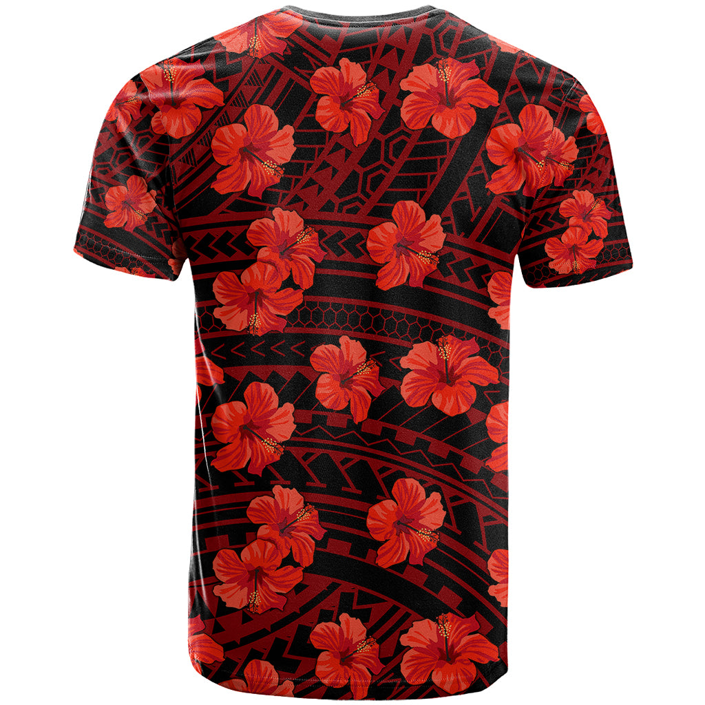 Polynesian Pride Hawaii Style With Hibiscus T Shirt Red LT9 - Polynesian Pride