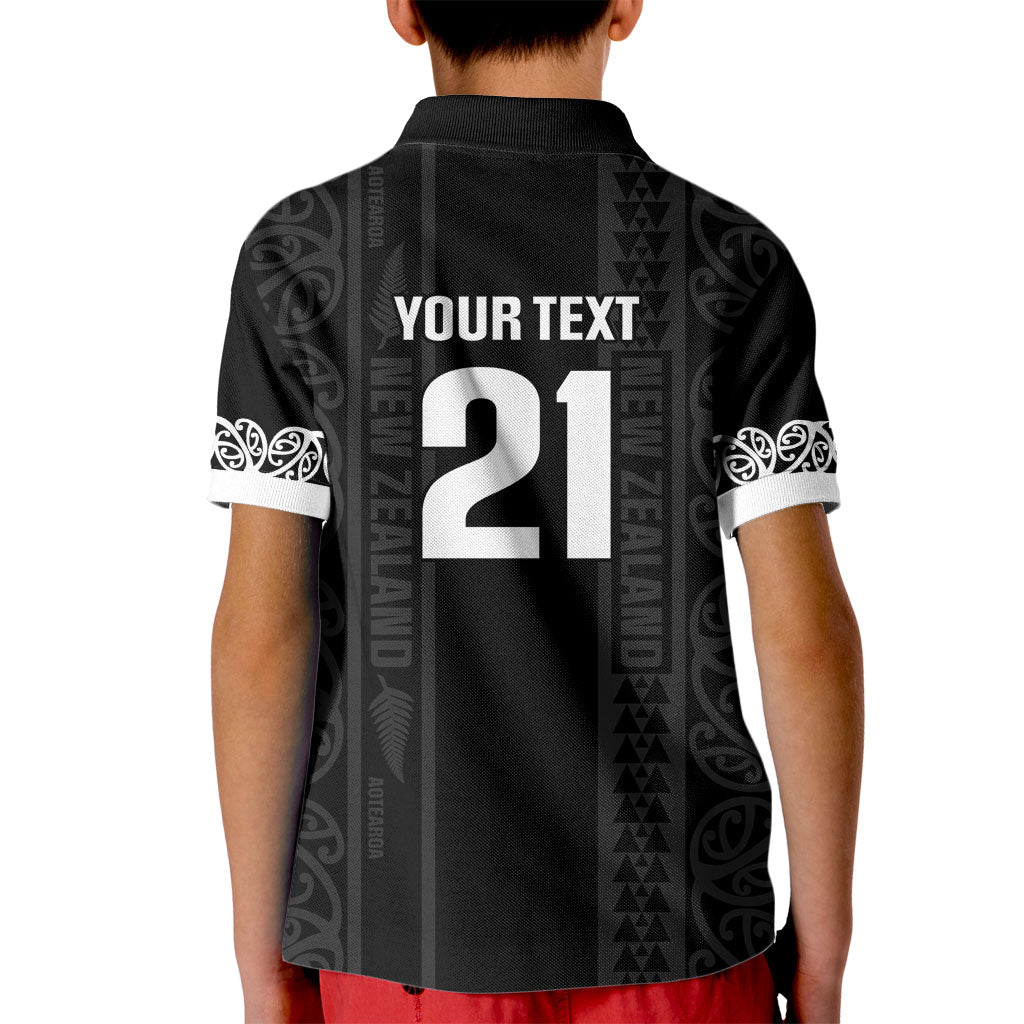 Custom New Zealand Football White Fern Supporter Kid Polo Shirt