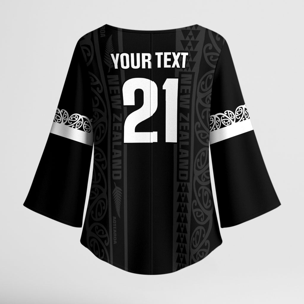 Custom New Zealand Football White Fern Supporter Kimono Sleeve Blouse