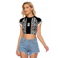Custom New Zealand Football White Fern Supporter Raglan Cropped T Shirt