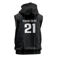 Custom New Zealand Football White Fern Supporter Sleeveless Zip Hoodie