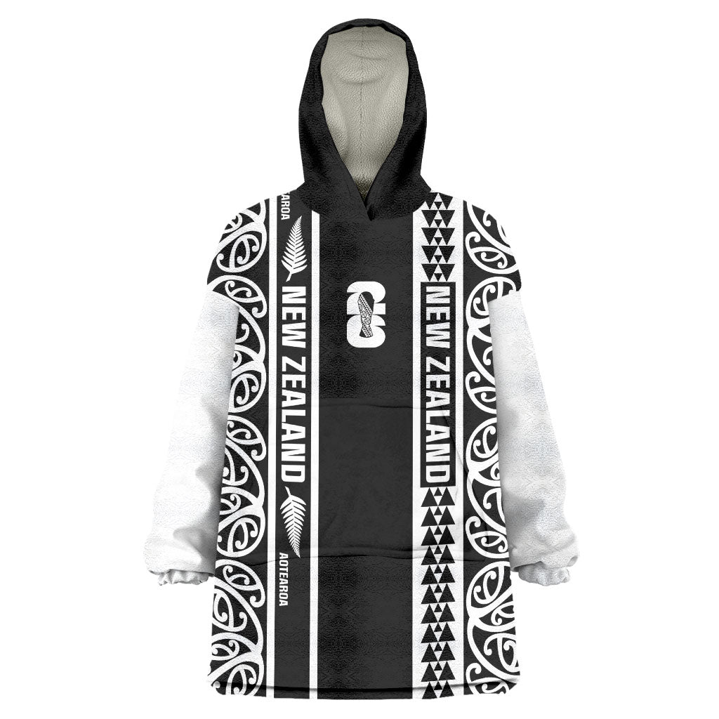 Custom New Zealand Football White Fern Supporter Wearable Blanket Hoodie