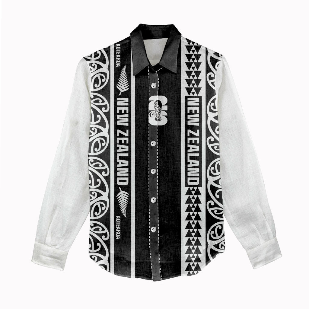 Custom New Zealand Football White Fern Supporter Women Casual Shirt
