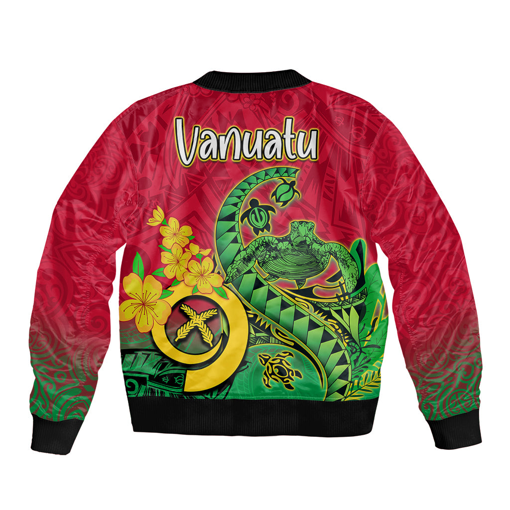 Vanuatu Islands Bomber Jacket Polynesian Tattoo and Sea Turtle LT9 - Polynesian Pride