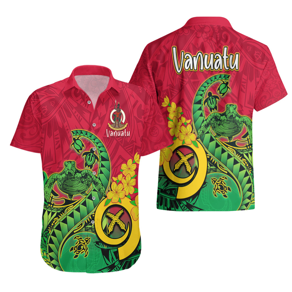 Vanuatu Islands Hawaiian Shirt Polynesian Tattoo and Sea Turtle LT9 - Polynesian Pride