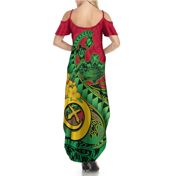 Personalized Madagasikara Summer Maxi Dress Seal With Poinciana LT15 main image 1