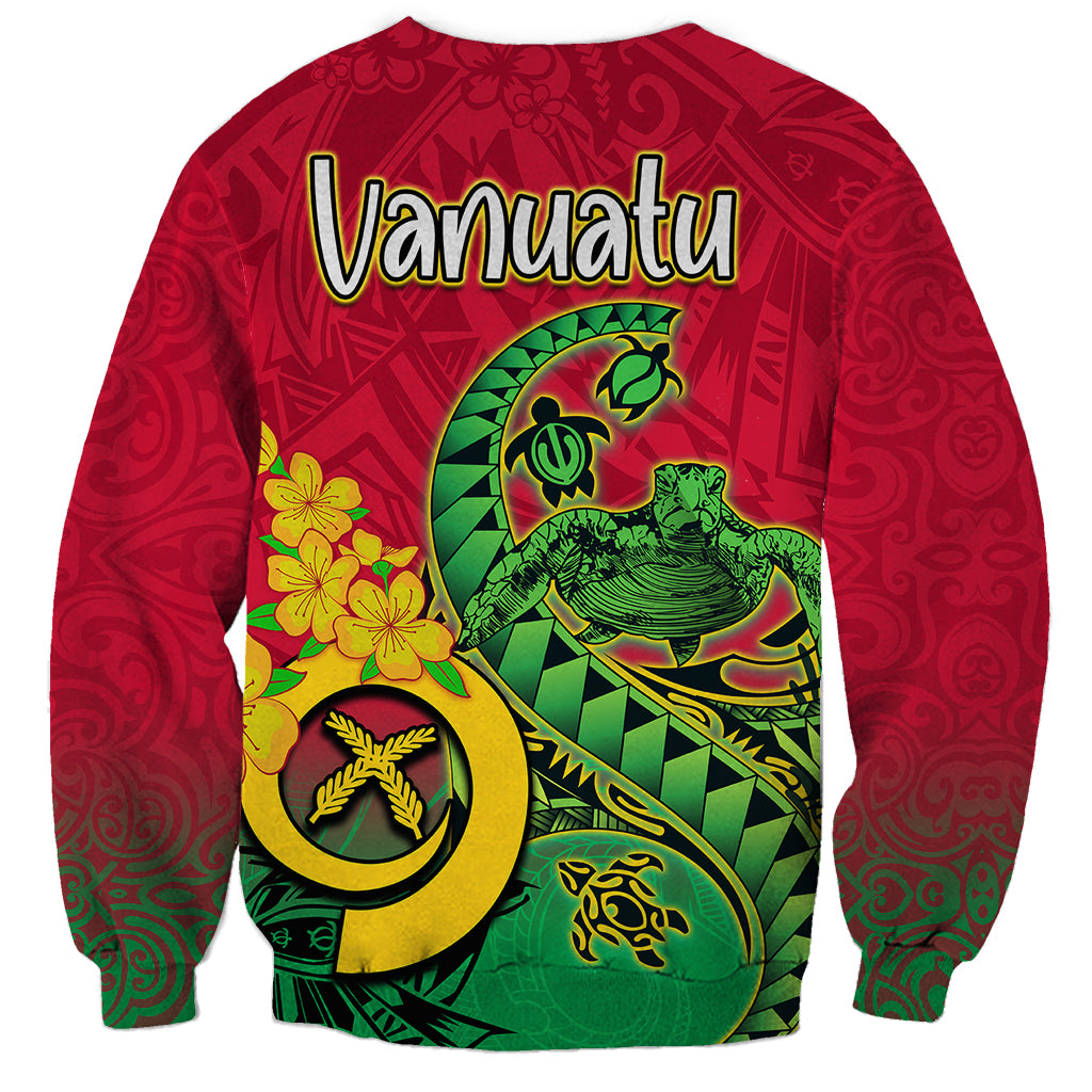 Vanuatu Islands Sweatshirt Polynesian Tattoo and Sea Turtle LT9 - Polynesian Pride