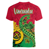 Vanuatu Islands Women V Neck T Shirt Polynesian Tattoo and Sea Turtle LT9 - Polynesian Pride