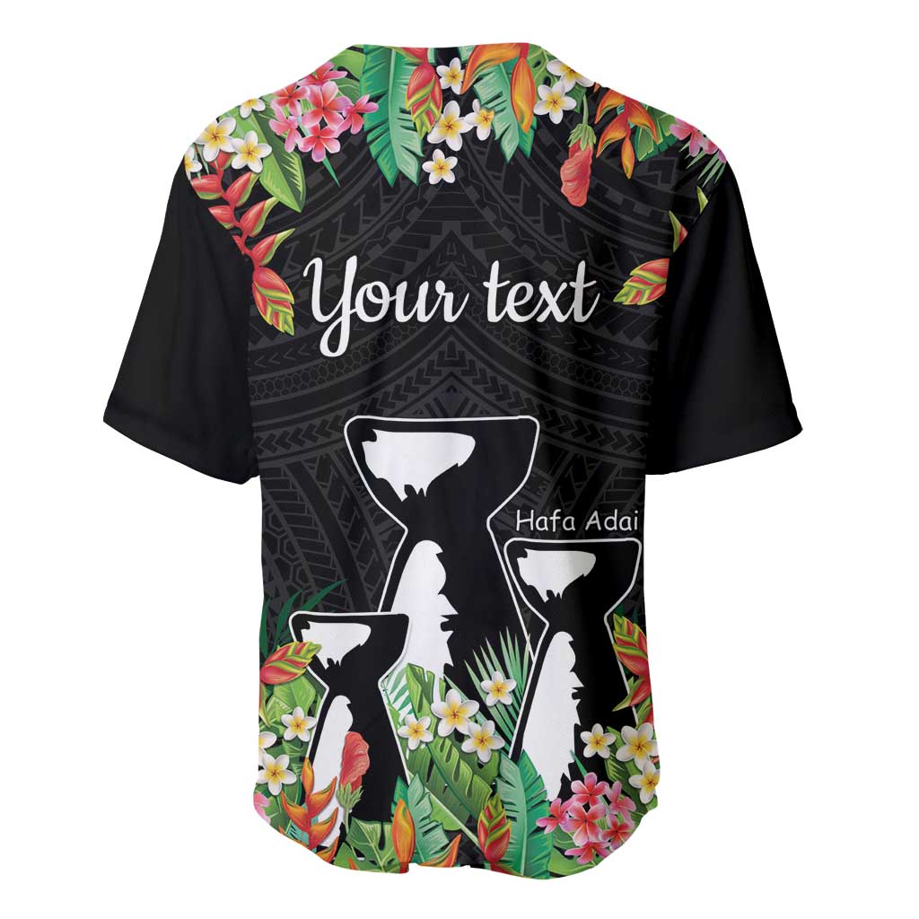 671 Guam Personalised Baseball Jersey Latte Stone and Tropical Flowers LT9 - Polynesian Pride