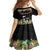 671 Guam Personalised Family Matching Long Sleeve Bodycon Dress and Hawaiian Shirt Latte Stone and Tropical Flowers