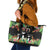 671 Guam Personalised Leather Tote Bag Latte Stone and Tropical Flowers