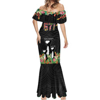 671 Guam Personalised Mermaid Dress Latte Stone and Tropical Flowers