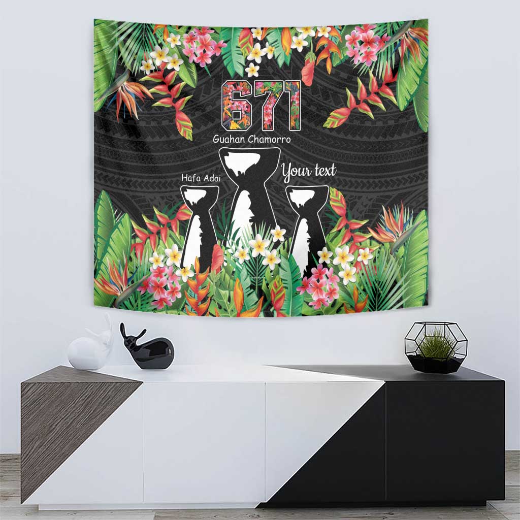 671 Guam Personalised Tapestry Latte Stone and Tropical Flowers