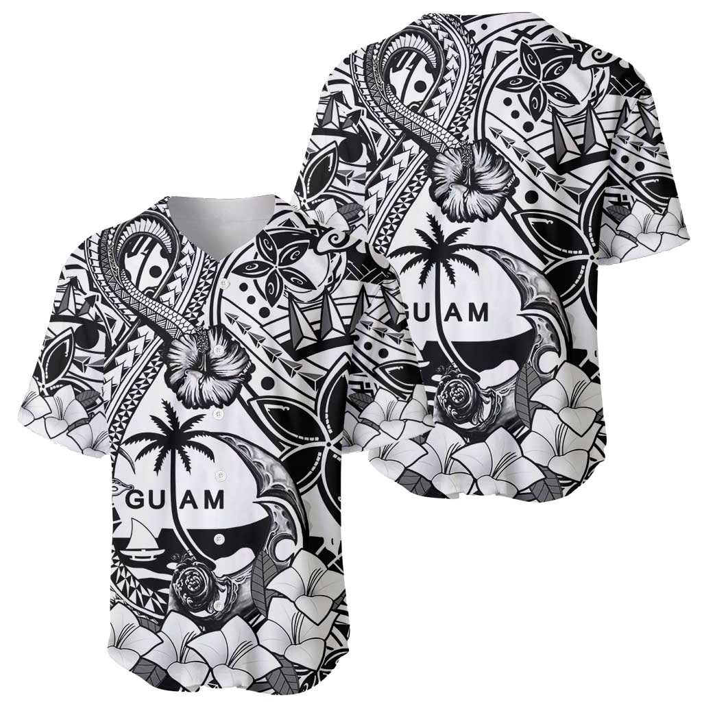 Guam Hafa Adai Guasali Flowers Baseball Jersey LT9 - Polynesian Pride