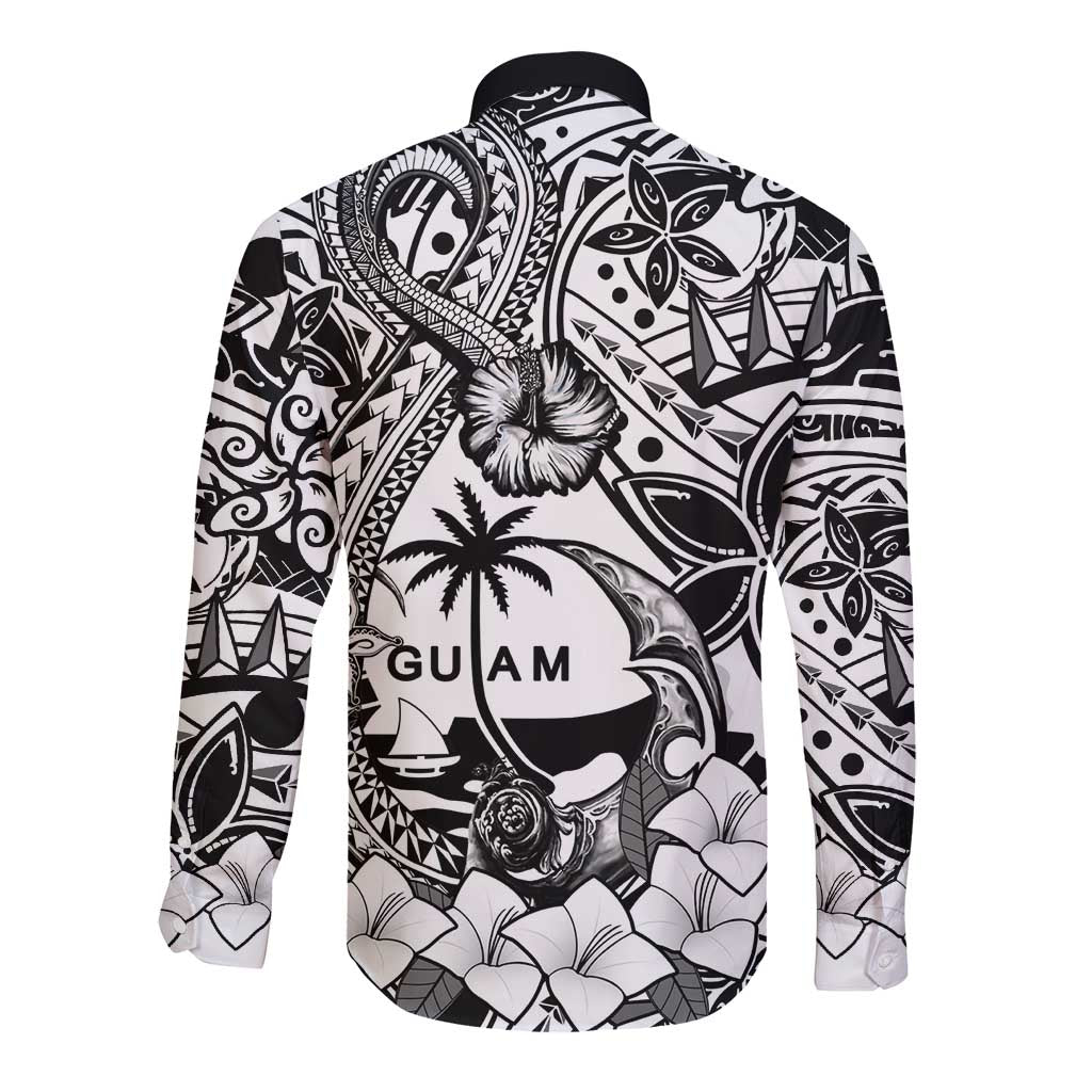 Guam Hafa Adai Guasali Flowers Long Sleeve Button Shirt
