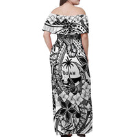 Guam Hafa Adai Guasali Flowers Off Shoulder Maxi Dress