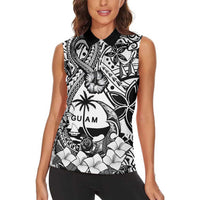 Guam Hafa Adai Guasali Flowers Women Sleeveless Polo Shirt