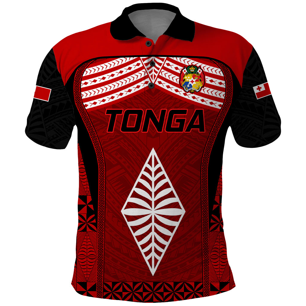 Tonga Rugby Polo Shirt Go Champions World Cup 2023 Ngatu Unique LT9 Red - Polynesian Pride