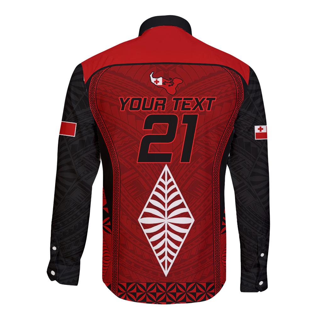 Custom Tonga Rugby Long Sleeve Button Shirt Go Champions World Cup 2023 Ngatu Unique LT9 - Polynesian Pride