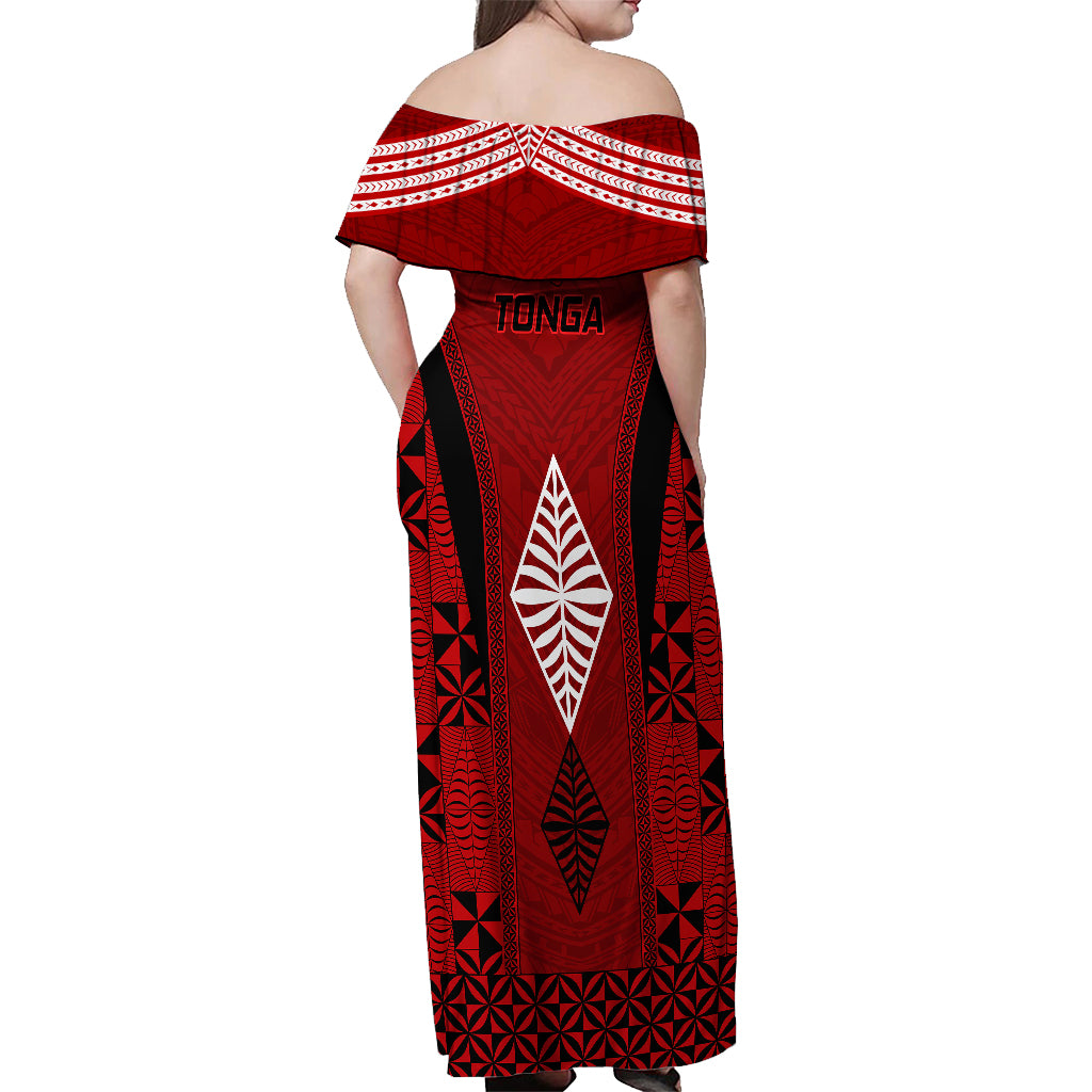 Custom Tonga Rugby Off Shoulder Maxi Dress Go Champions World Cup 2023 Ngatu Unique LT9 - Polynesian Pride