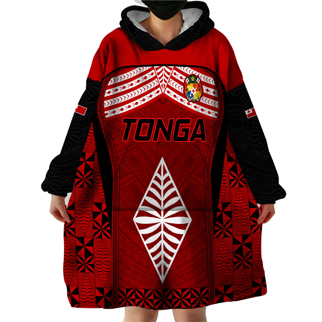Custom Tonga Rugby Wearable Blanket Hoodie Go Champions World Cup 2023 Ngatu Unique LT9 - Polynesian Pride