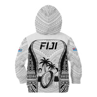 Fiji Rugby Kid Hoodie Go Champions World Cup 2023 Tapa Unique White Vibe LT9 - Polynesian Pride