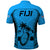 Fiji Rugby Polo Shirt Go Champions World Cup 2023 Tapa Unique Blue Vibe LT9 - Polynesian Pride