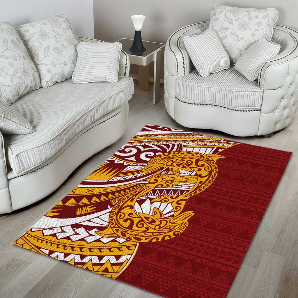 Couple Dolphins Maori Motif Area Rug - Polynesian Pride