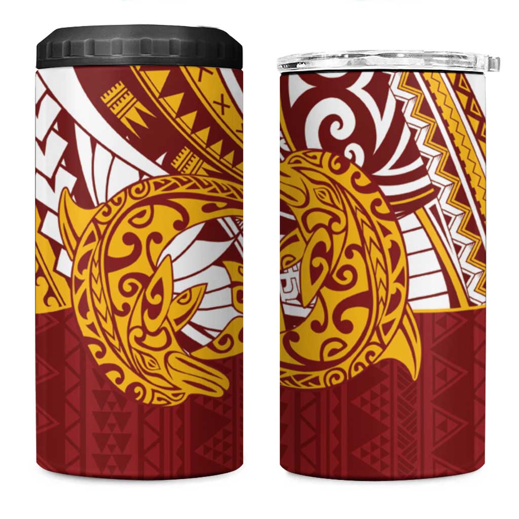 Couple Dolphins Maori Motif 4 in 1 Can Cooler Tumbler - Polynesian Pride