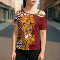 Couple Dolphins Maori Motif Cross Shoulder Shirt - Polynesian Pride