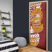 Couple Dolphins Maori Motif Door Cover - Polynesian Pride