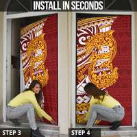 Couple Dolphins Maori Motif Door Cover - Polynesian Pride