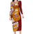 Couple Dolphins Maori Motif Family Matching Long Sleeve Bodycon Dress and Hawaiian Shirt - Polynesian Pride