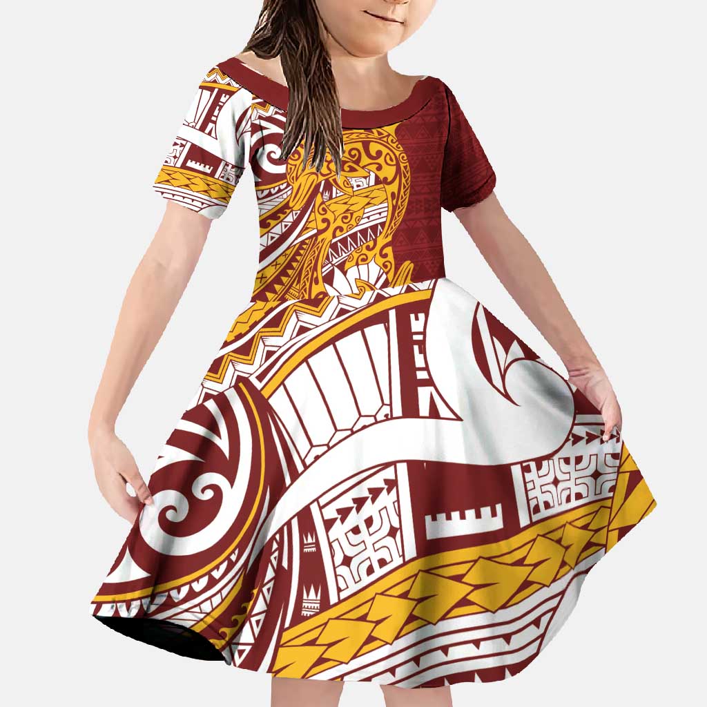 Couple Dolphins Maori Motif Family Matching Mermaid Dress and Hawaiian Shirt - Polynesian Pride