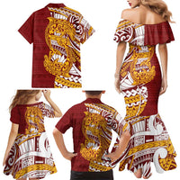 Couple Dolphins Maori Motif Family Matching Mermaid Dress and Hawaiian Shirt - Polynesian Pride