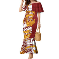 Couple Dolphins Maori Motif Family Matching Mermaid Dress and Hawaiian Shirt - Polynesian Pride