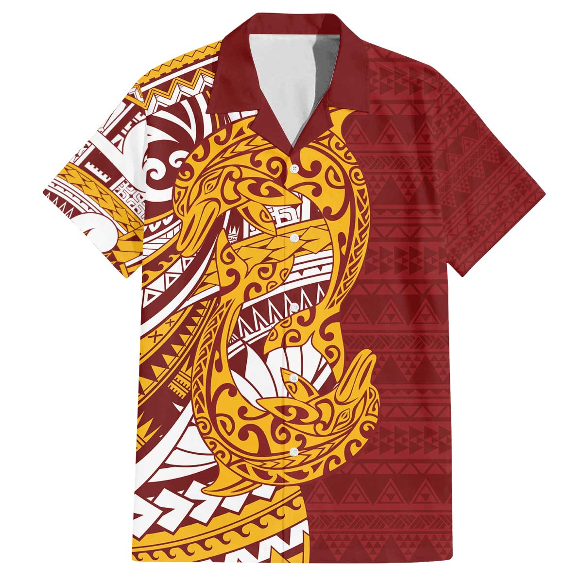Couple Dolphins Maori Motif Family Matching Off The Shoulder Long Sleeve Dress and Hawaiian Shirt - Polynesian Pride