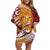 Couple Dolphins Maori Motif Family Matching Off Shoulder Short Dress and Hawaiian Shirt - Polynesian Pride