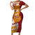 Couple Dolphins Maori Motif Family Matching Short Sleeve Bodycon Dress and Hawaiian Shirt - Polynesian Pride