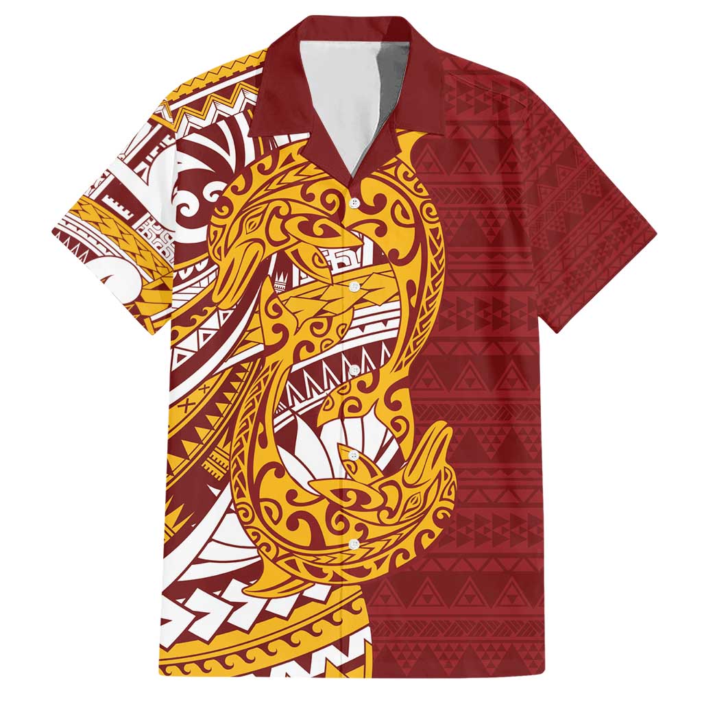 Couple Dolphins Maori Motif Hawaiian Shirt - Polynesian Pride