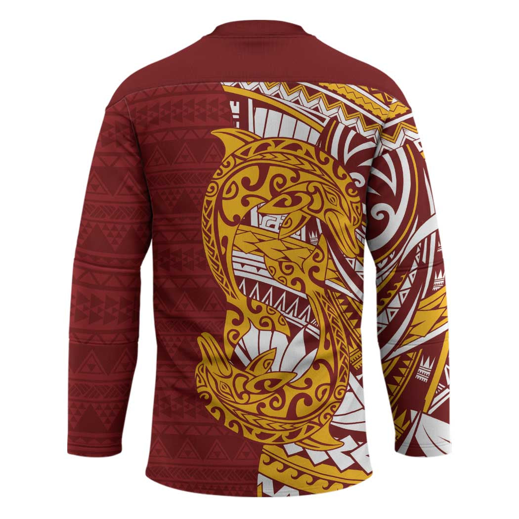 Couple Dolphins Maori Motif Hockey Jersey - Polynesian Pride