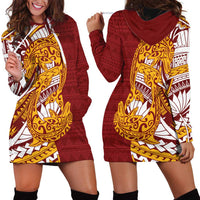 Couple Dolphins Maori Motif Hoodie Dress - Polynesian Pride