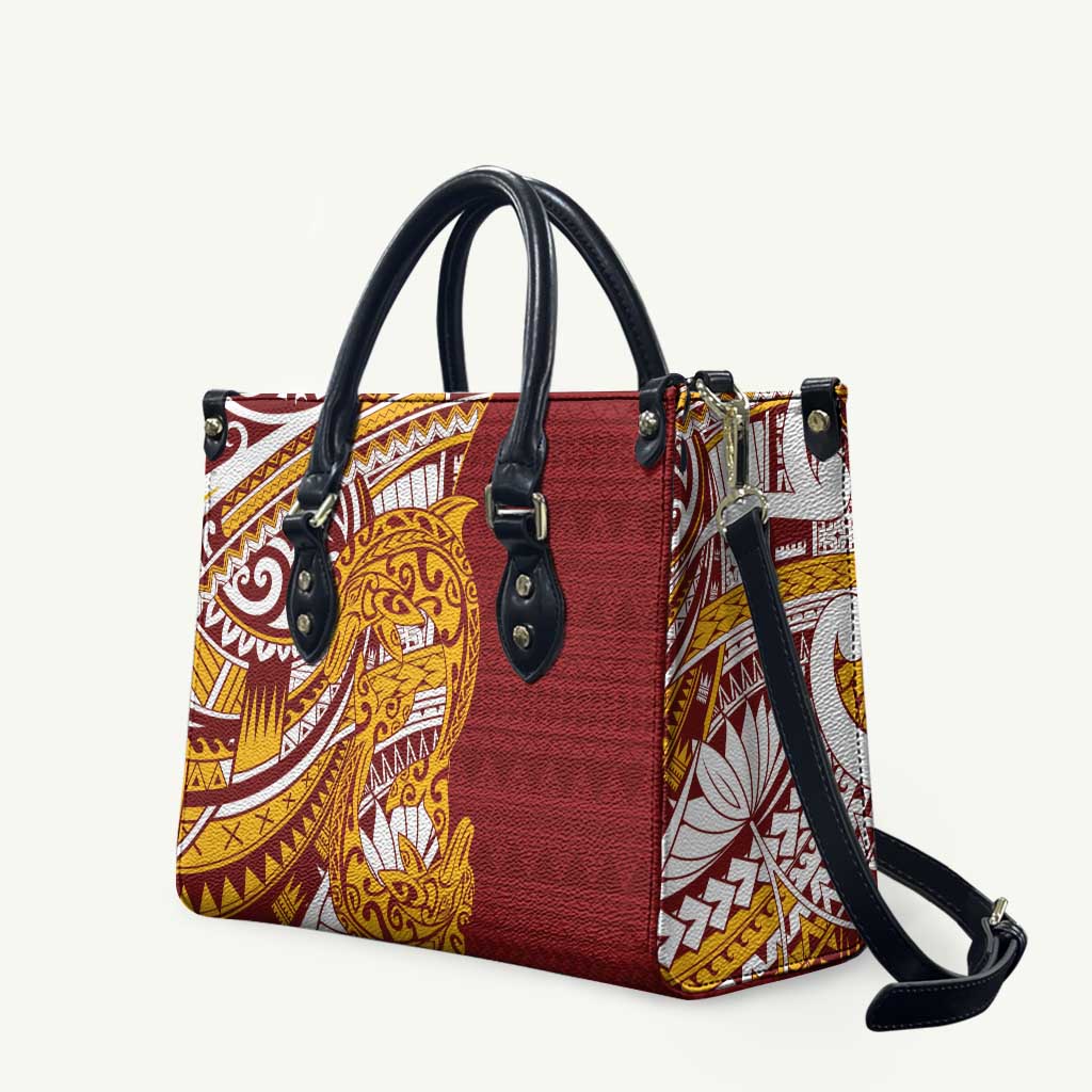 Couple Dolphins Maori Motif Leather Bag - Polynesian Pride