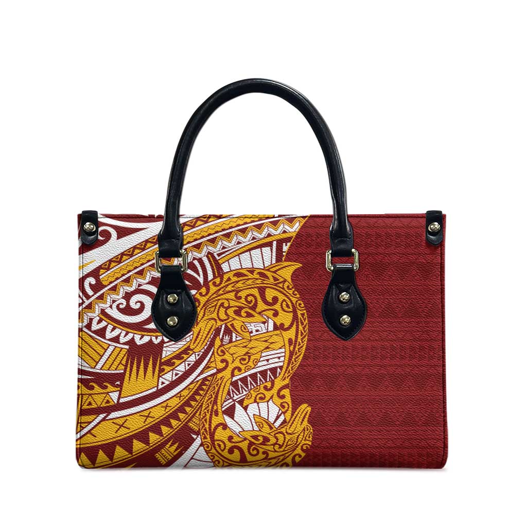 Couple Dolphins Maori Motif Leather Bag - Polynesian Pride