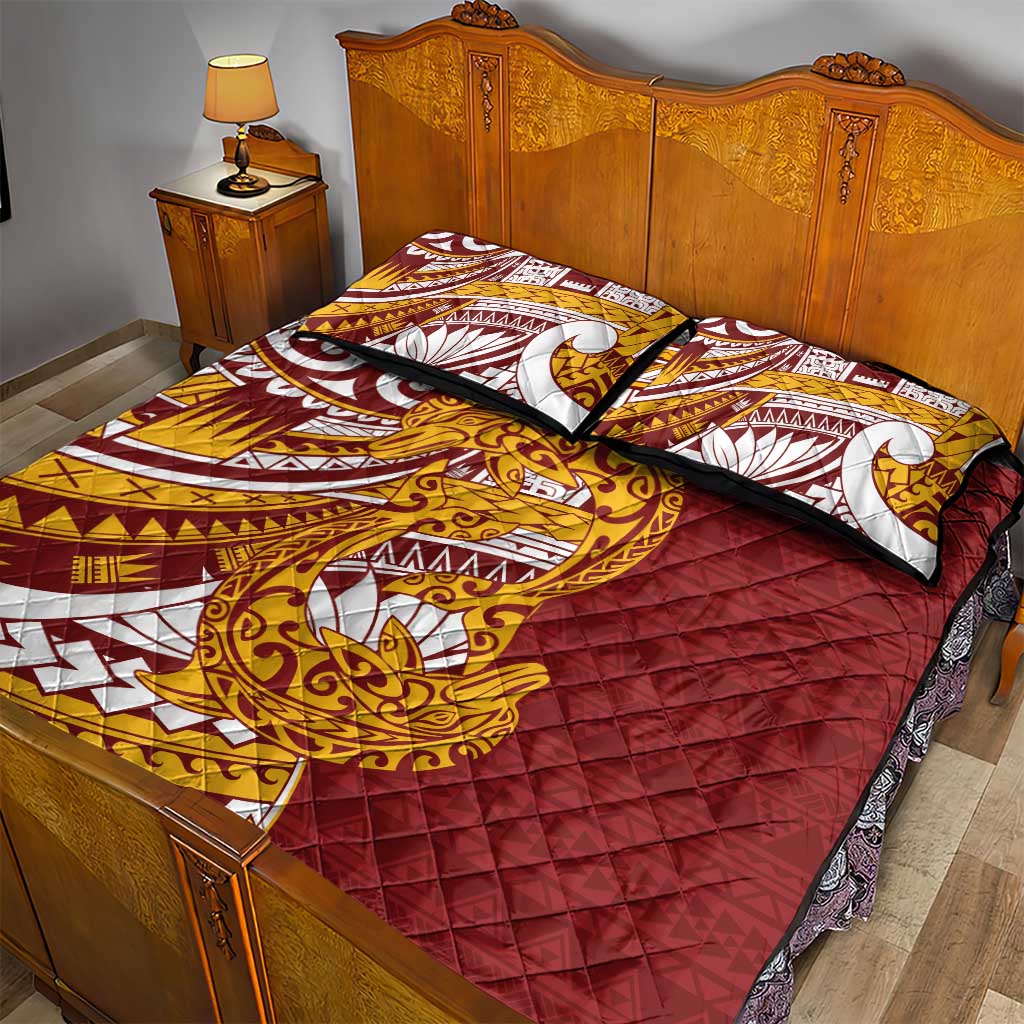 Couple Dolphins Maori Motif Quilt Bed Set - Polynesian Pride