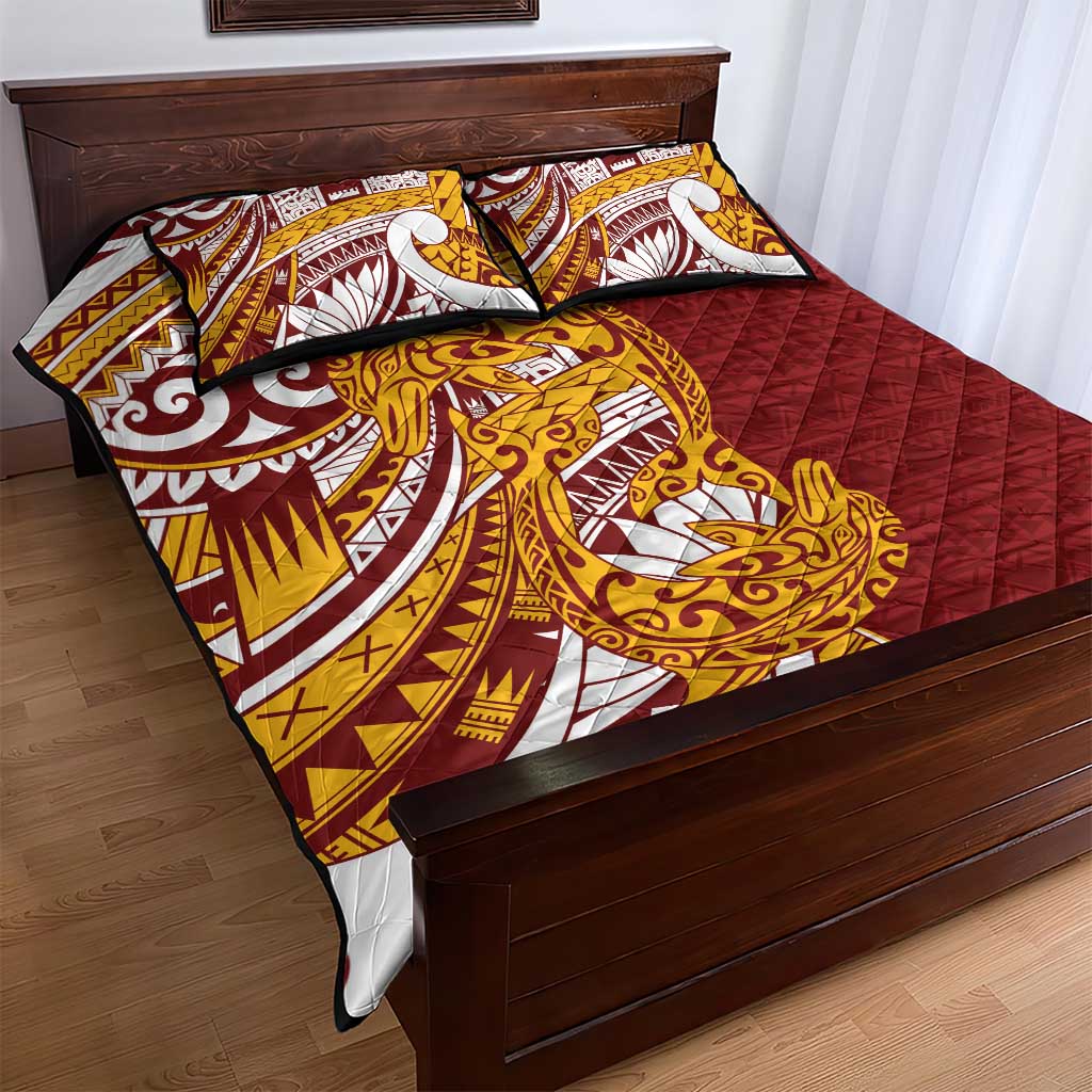 Couple Dolphins Maori Motif Quilt Bed Set - Polynesian Pride