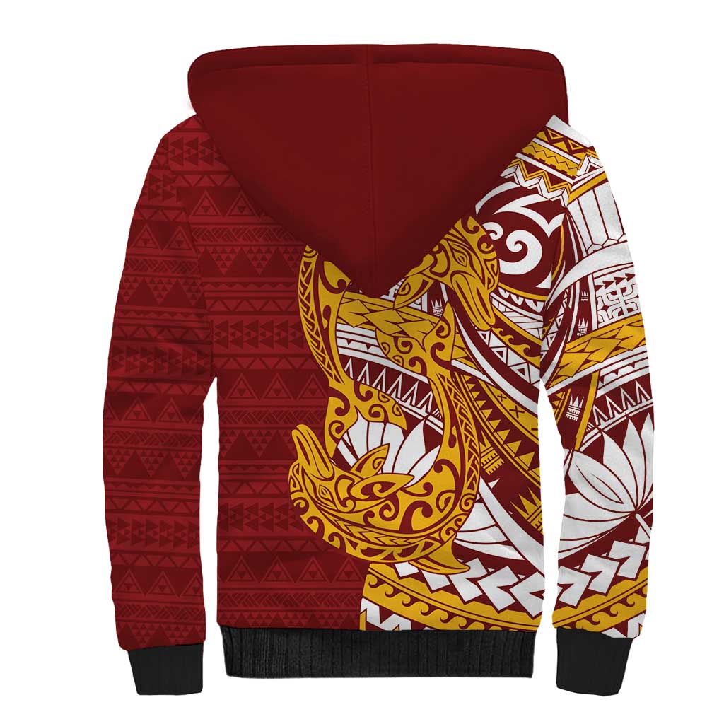 Couple Dolphins Maori Motif Sherpa Hoodie - Polynesian Pride