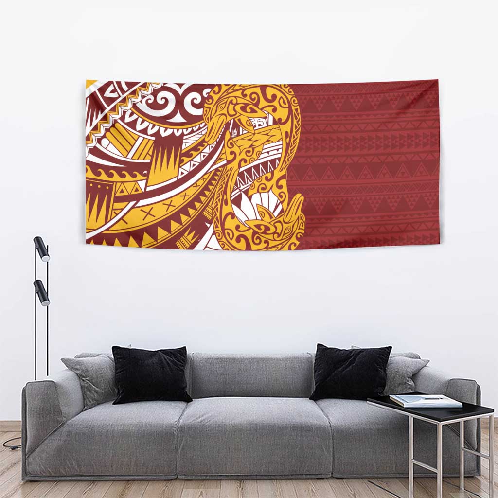 Couple Dolphins Maori Motif Tapestry - Polynesian Pride